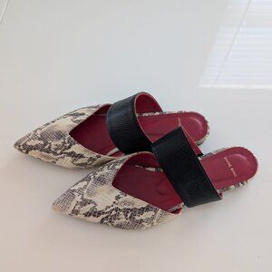 Anine Bing Python Daphne Pointed Toe Flats - Size 36